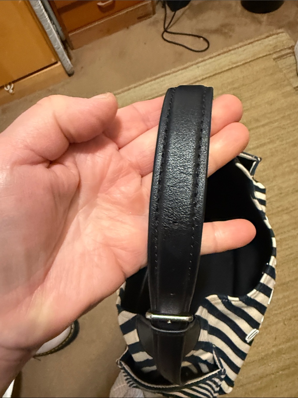 Marc Jacobs Navy and Cream Striped Sack Tote - Picture 4 of 4